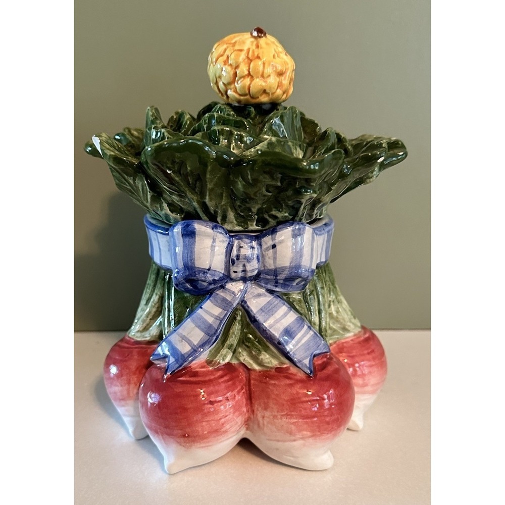 Retired Fitz & Floyd "Bouquet Garden"Vegetable Radish Container 7" 1995 Vtg